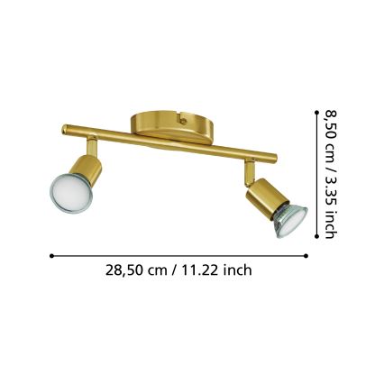 Eglo - LED Reflektorska lampa 2xGU10/2,8W/230V 3000K zlatna