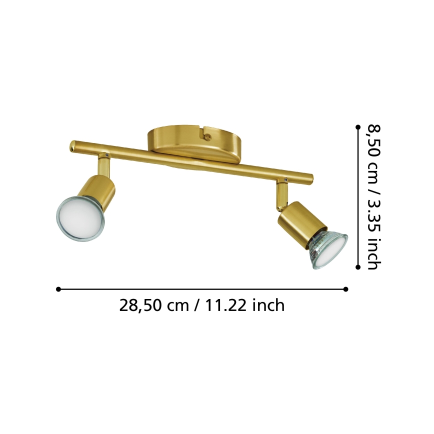 Eglo - LED Reflektorska lampa 2xGU10/2,8W/230V 3000K zlatna