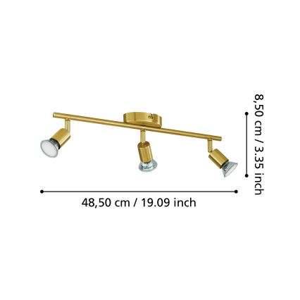 Eglo - LED Reflektorska lampa 3xGU10/2,8W/230V 3000K zlatna