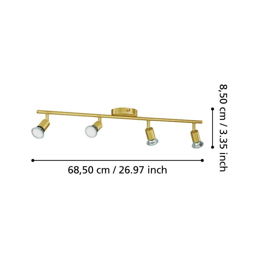 Eglo - LED Reflektorska lampa 4xGU10/2,8W/230V 3000K zlatna