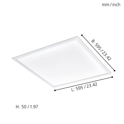 Eglo 33204 - LED RGBW Prigušivo svetlo SALOBRENA-C LED/34W/230V 2700-6500K + Daljinski upravljač