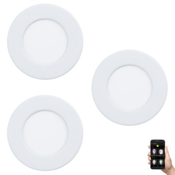 Eglo 33217 - SET 3x LED RGBW prigušiva ugradno stropno svetlo FUEVA LED/3W/230V prečnik 8,5 cm