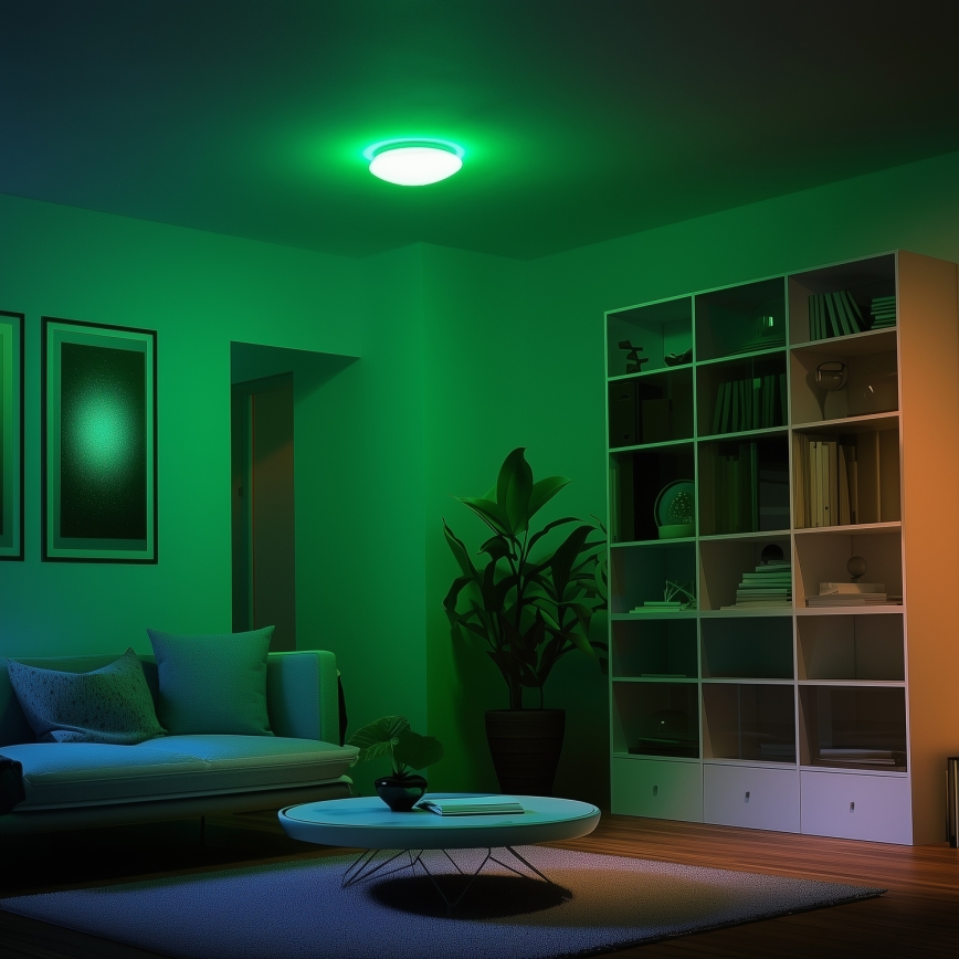 Eglo 33219 - LED RGBW prigušiva stropna svetiljka GIRON-C LED/17W/230V prečnika 30 cm, bela