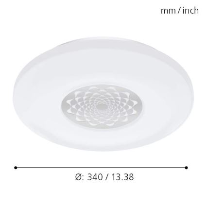 Eglo 33248 - LED RGBW prigušiva plafonska svetiljka CAPASSO-C LED/17W/230V 2700-6500K Ø 34 cm