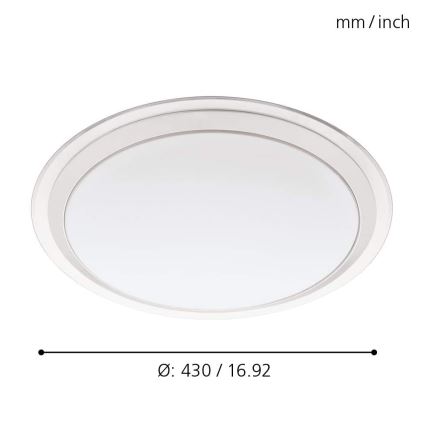 Eglo 33255 - LED RGBW prigušiva stropna svetiljka COMPETA-C LED/17W/230V 2700-6500K prečnik 43 cm