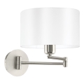 Eglo 33269 - Zidna svetiljka PASTERI 1xE27/60W/230V mat hrom/bela