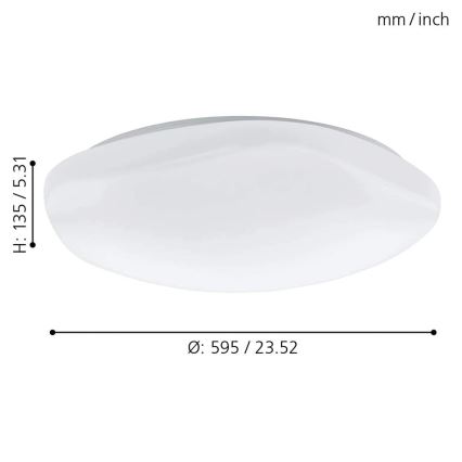 Eglo 33272 - LED RGBW Prigušiva plafonjera TOTARI-C LED/34W/230V 2700-6500K bela + Daljinski upravljač