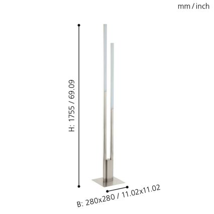 Eglo 33323 - LED RGBW Prigušiva podna lampa FRAIOLI-C 2xLED/17W/230V 2700-6500K mat krom