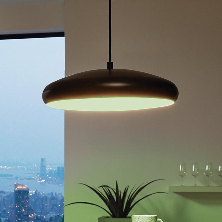 Eglo 33328 - LED RGBW Prigušivi luster na sajli RIODEVA-C LED/27W/230V 2700-6500K crno