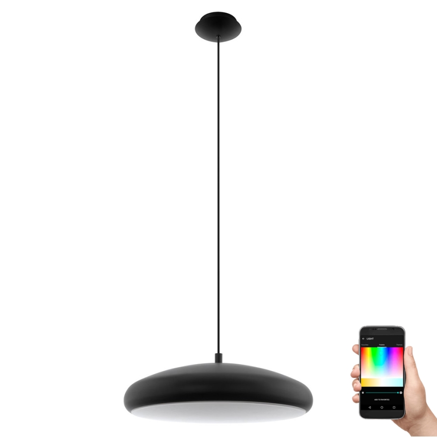 Eglo 33328 - LED RGBW Prigušivi luster na sajli RIODEVA-C LED/27W/230V 2700-6500K crno