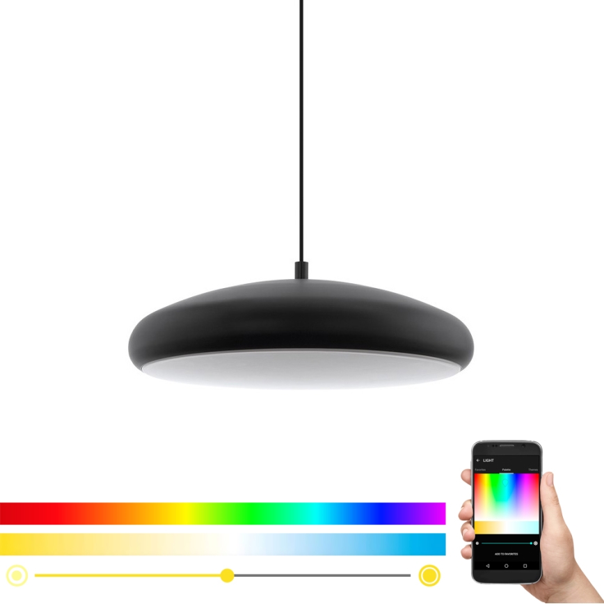 Eglo 33328 - LED RGBW Prigušivi luster na sajli RIODEVA-C LED/27W/230V 2700-6500K crno
