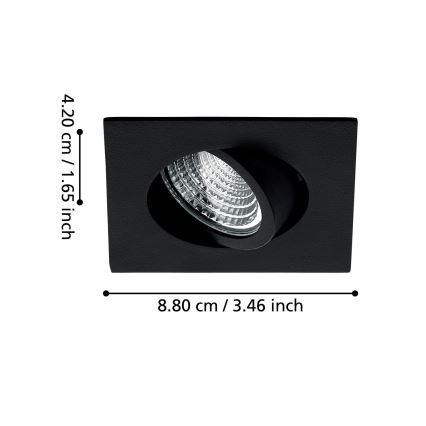 Eglo - LED Prigušivo ugradbeno svetlo LED/6W/230V crno