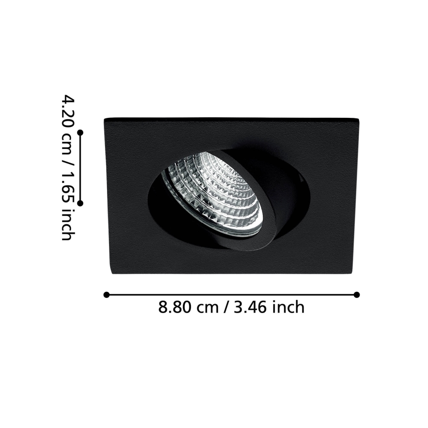 Eglo - LED Prigušivo ugradbeno svetlo LED/6W/230V crno
