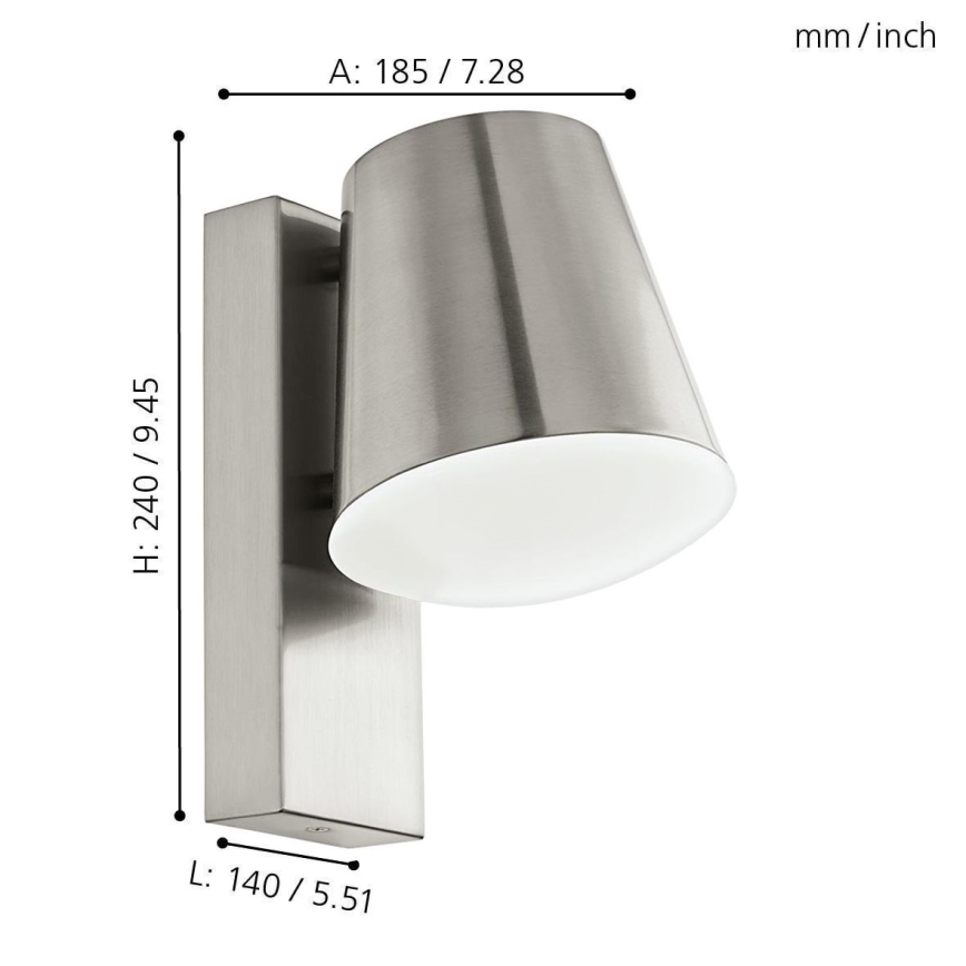Eglo 33562 - LED Prigušiva spoljašnja zidna lampa CALDIERO-C 1xE27/9W/230V IP44