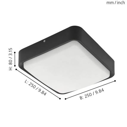 Eglo 33573 - LED Prigušiva spoljašnja plafonjera PIOVE-C LED/14W/230V IP44