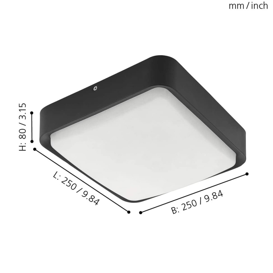 Eglo 33573 - LED Prigušiva spoljašnja plafonjera PIOVE-C LED/14W/230V IP44