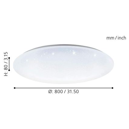 Eglo 33669 - LED RGBW Prigušiva plafonjera TOTARI-C LED/43W/230V 2700-6500K bela + Daljinski upravljač