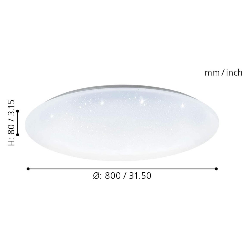 Eglo 33669 - LED RGBW Prigušiva plafonjera TOTARI-C LED/43W/230V 2700-6500K bela + Daljinski upravljač