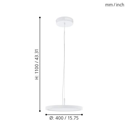 Eglo 33675 - LED RGBW Prigušivi luster na sajli CERIGNOLA-C LED/21W/230V 2700-6500K + Daljinski upravljač