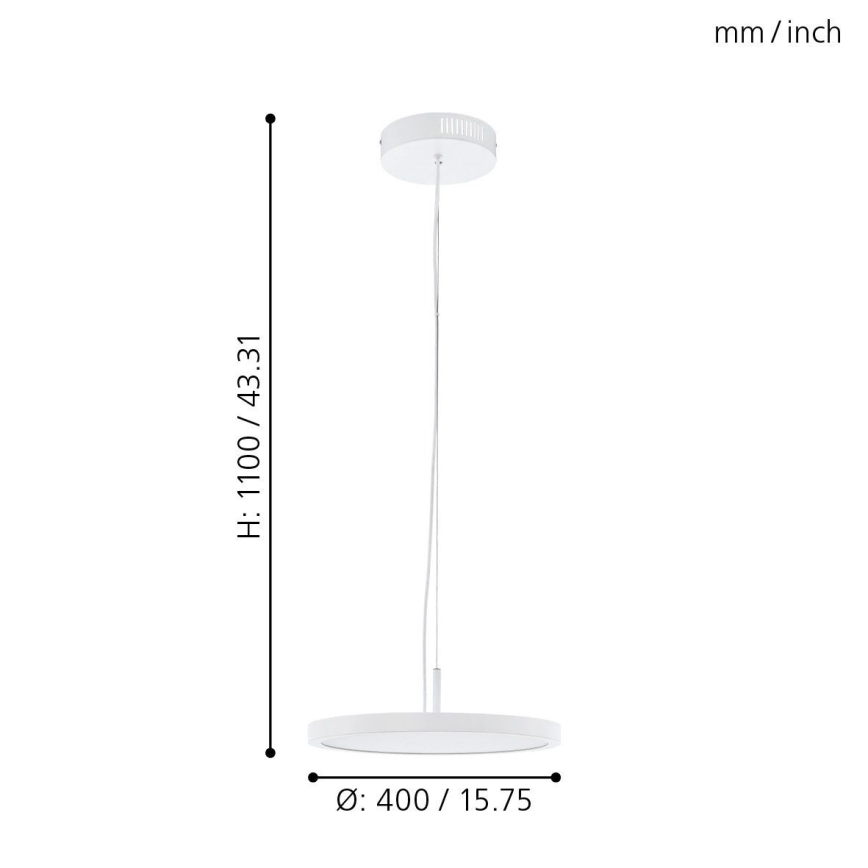 Eglo 33675 - LED RGBW Prigušivi luster na sajli CERIGNOLA-C LED/21W/230V 2700-6500K + Daljinski upravljač