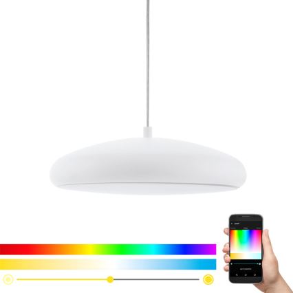Eglo 33765 - LED RGBW Prigušivi luster na sajli RIODEVA-C LED/27W/230V 2700-6500K bela