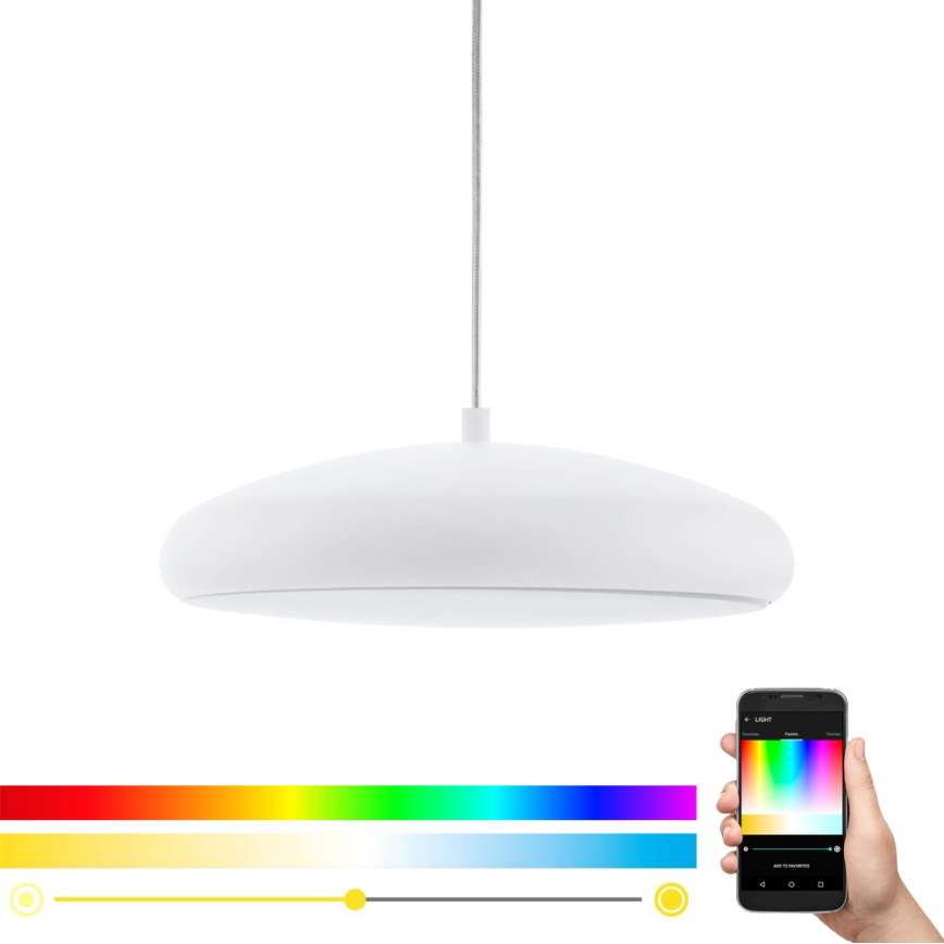 Eglo 33765 - LED RGBW Prigušivi luster na sajli RIODEVA-C LED/27W/230V 2700-6500K bela