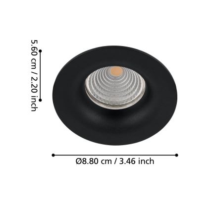 Eglo - LED prigušiva ugradna svetiljka LED/6W/230V crna