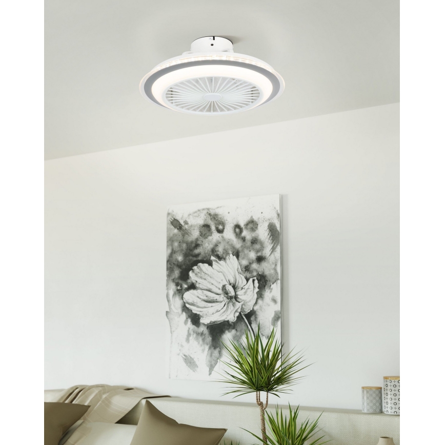 Eglo - LED Prigušivi plafonski ventilator LED/25,5W/230V bela/sivo 2700-6500K + Daljinski upravljač
