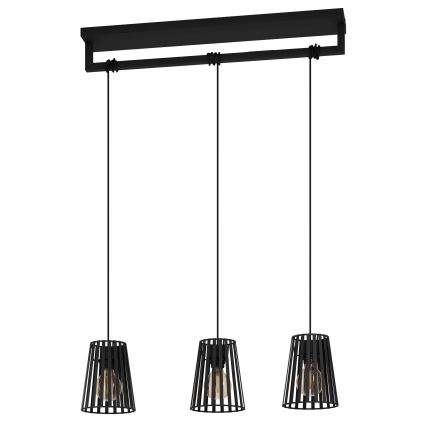 Eglo - Luster na sajli 3xE27/40W/230V crno