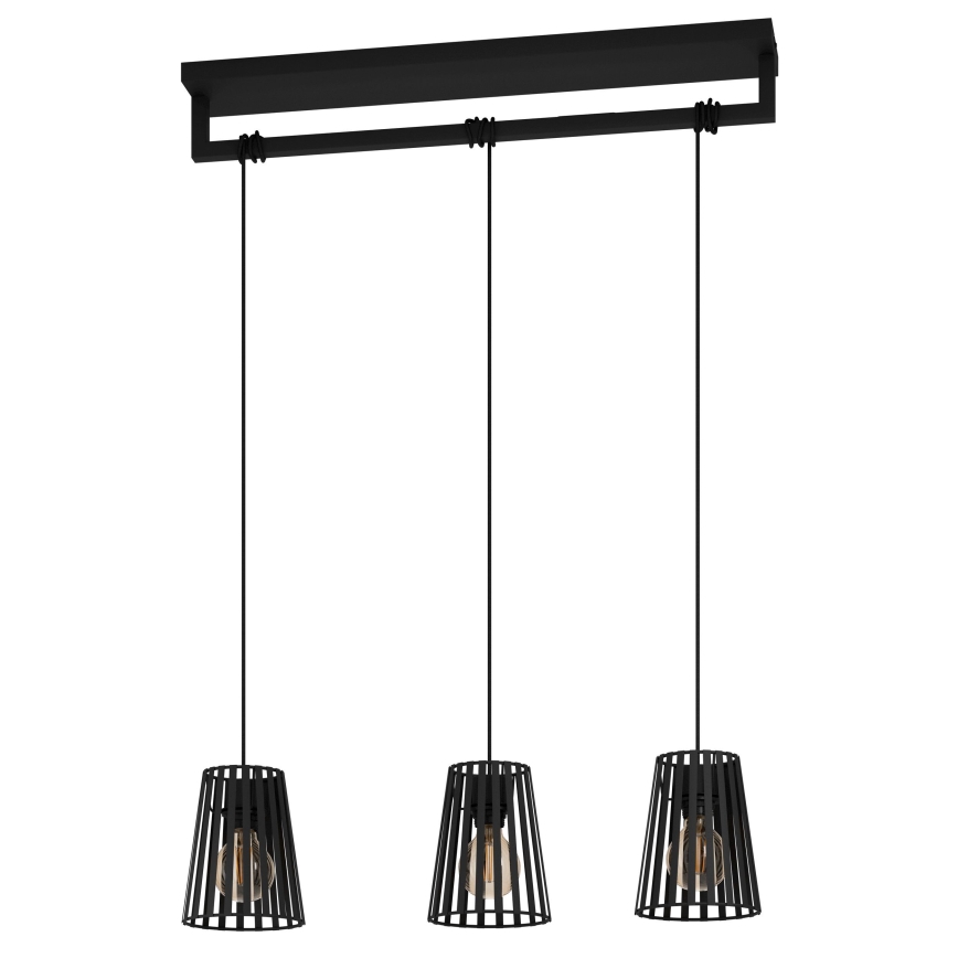 Eglo - Luster na sajli 3xE27/40W/230V crno