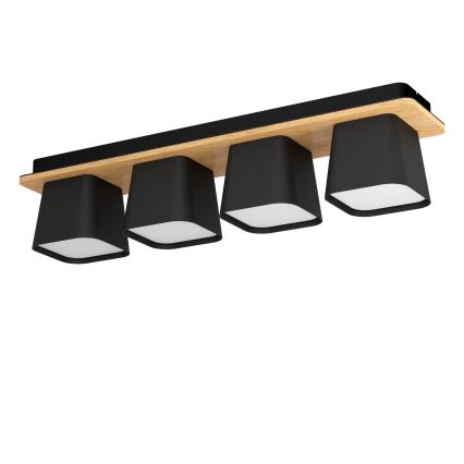 Eglo - Plafonjera 4xE27/40W/230V crno/braon