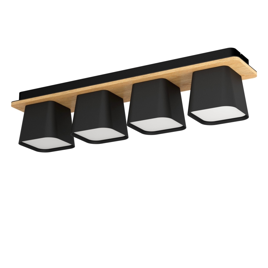 Eglo - Plafonjera 4xE27/40W/230V crno/braon