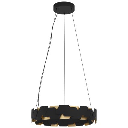 Eglo - LED Prigušivi luster na sajli LED/72W/230V 3000K crno/zlatna
