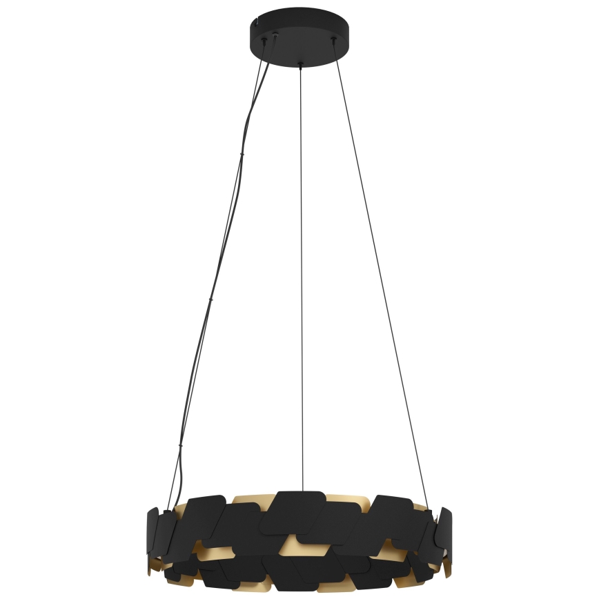 Eglo - LED Prigušivi luster na sajli LED/72W/230V 3000K crno/zlatna