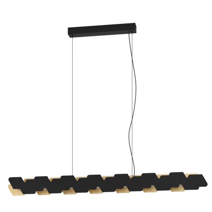 Eglo - LED Prigušivi luster na sajli LED/44W/230V 3000K crno/zlatna