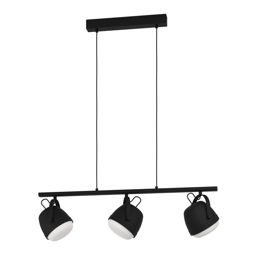 Eglo - Luster na sajli 3xE27/28W/230V crno