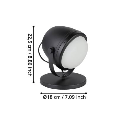 Eglo - Stona lampa 1xE27/28W/230V crno