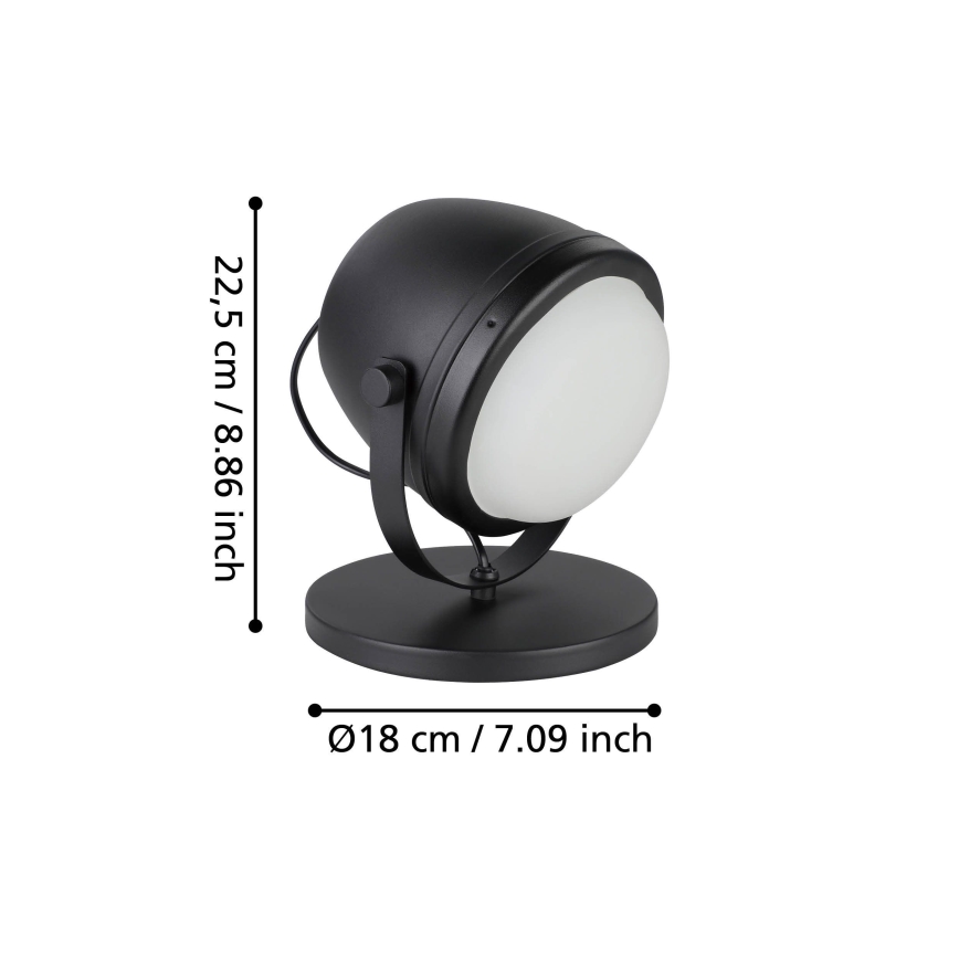 Eglo - Stona lampa 1xE27/28W/230V crno