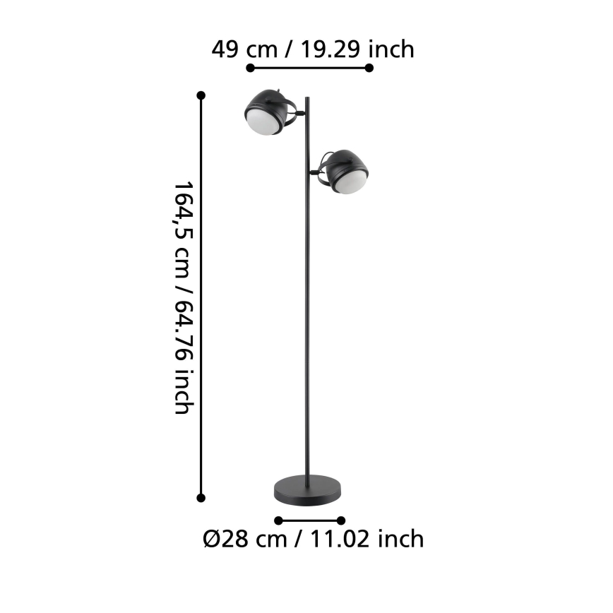 Eglo - Podna lampa 2xE27/28W/230V crno