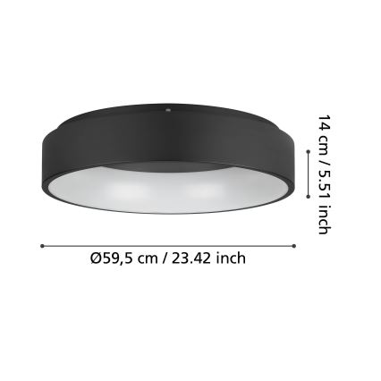 Eglo - LED Prigušiva plafonjera LED/35,2W/230V 3000K crno