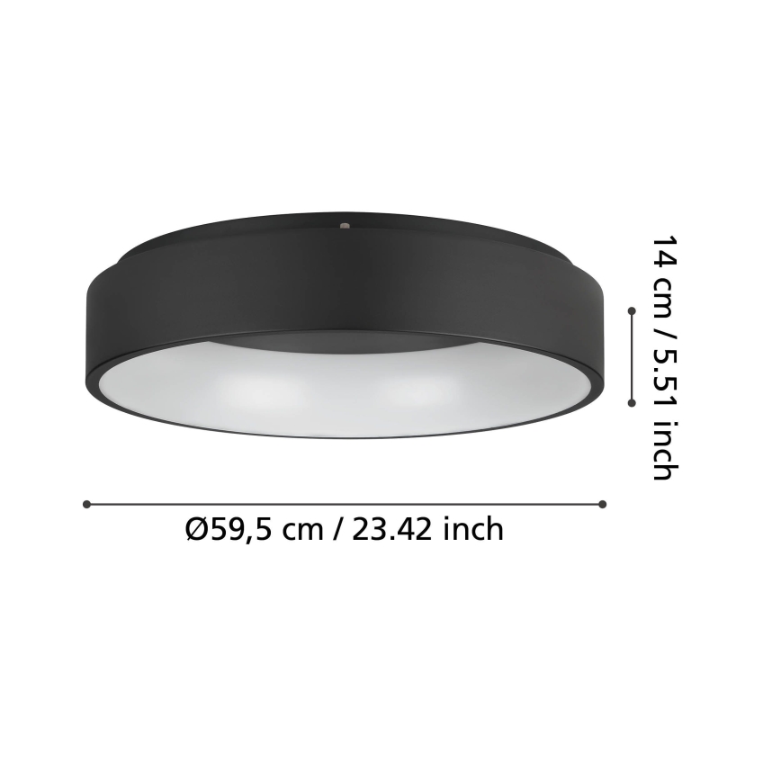 Eglo - LED Prigušiva plafonjera LED/35,2W/230V 3000K crno