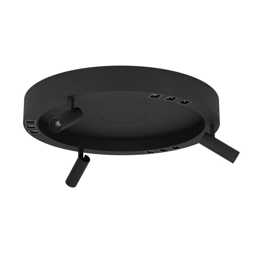 Eglo - LED Prigušiva plafonjera 3xLED/8W/230V + 3xLED/8,5W 3000K crno + Daljinski upravljač