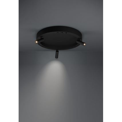 Eglo - LED Prigušiva plafonjera 3xLED/8W/230V + 3xLED/8,5W 3000K crno + Daljinski upravljač