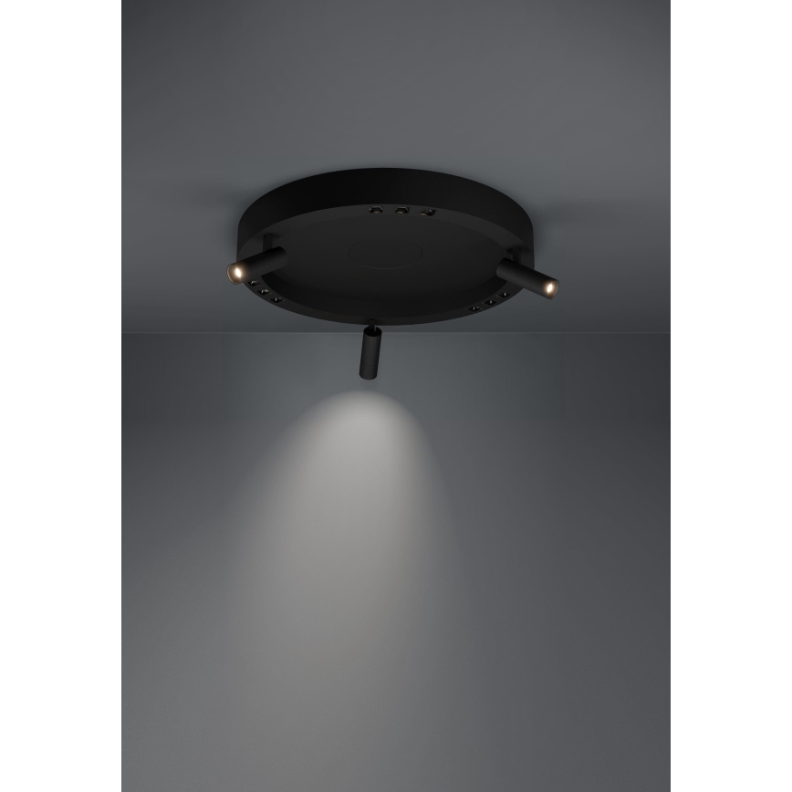 Eglo - LED Prigušiva plafonjera 3xLED/8W/230V + 3xLED/8,5W 3000K crno + Daljinski upravljač