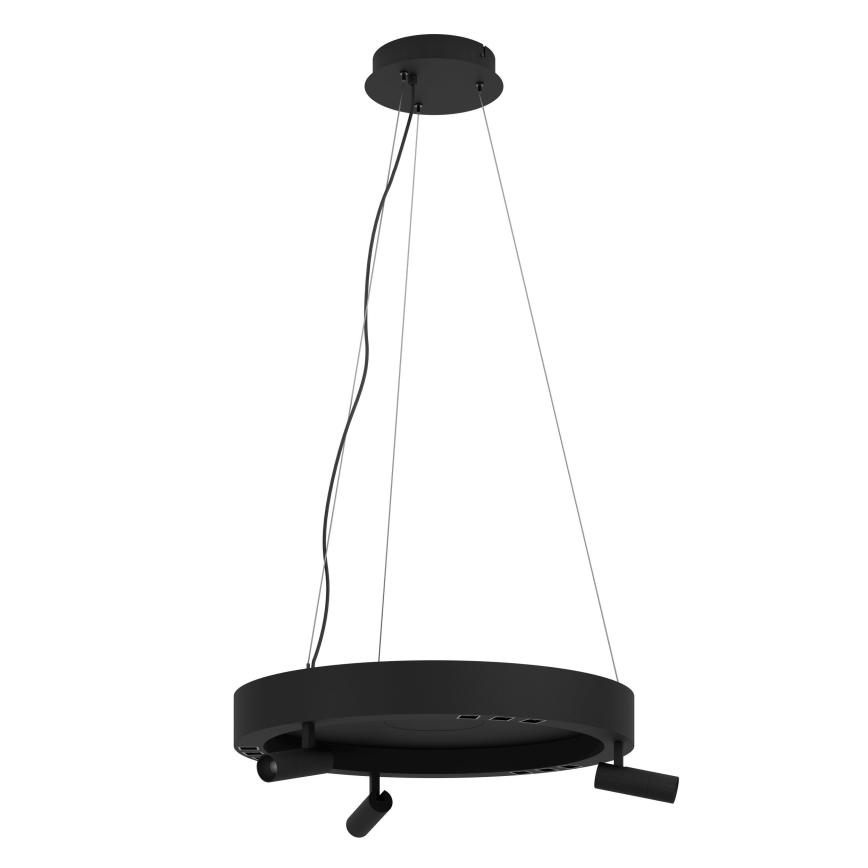 Eglo - LED Prigušivi luster na sajli 3xLED/8W/230V + 3xLED/8,5W 3000K crno + Daljinski upravljač