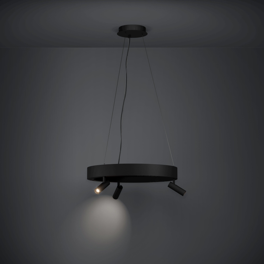 Eglo - LED Prigušivi luster na sajli 3xLED/8W/230V + 3xLED/8,5W 3000K crno + Daljinski upravljač