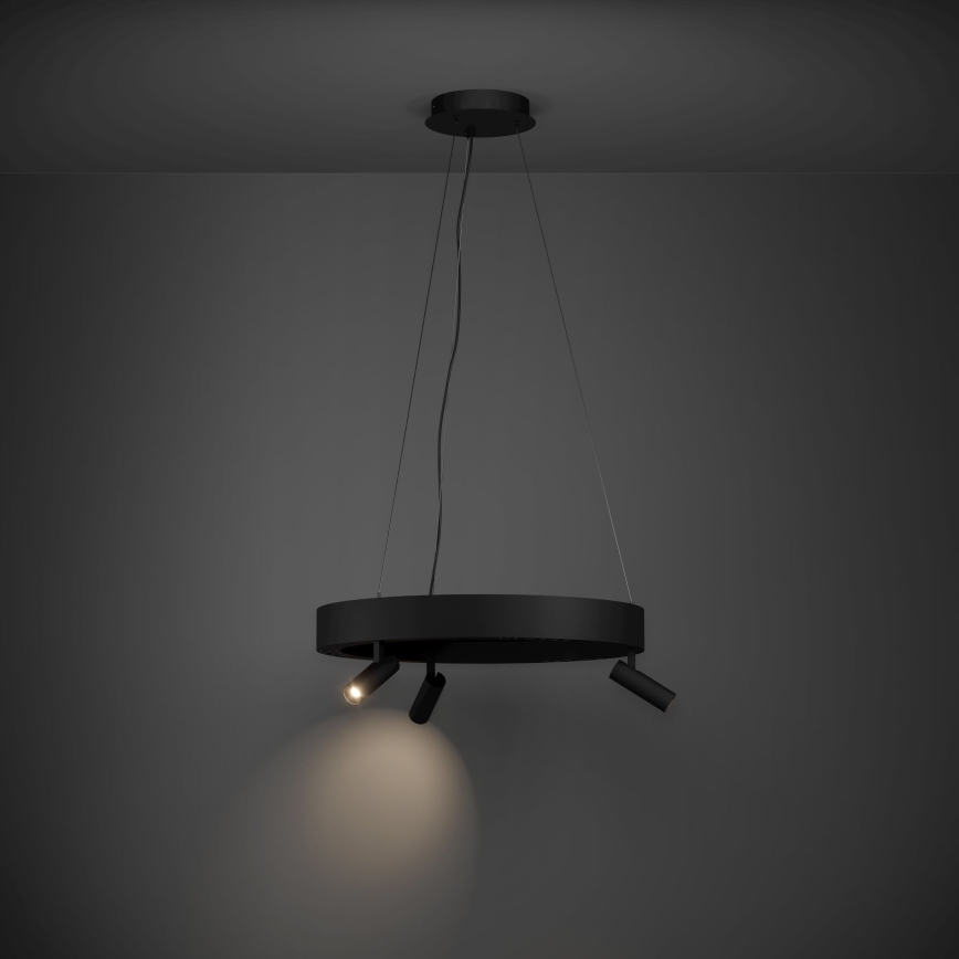 Eglo - LED Prigušivi luster na sajli 3xLED/8W/230V + 3xLED/8,5W 3000K crno + Daljinski upravljač
