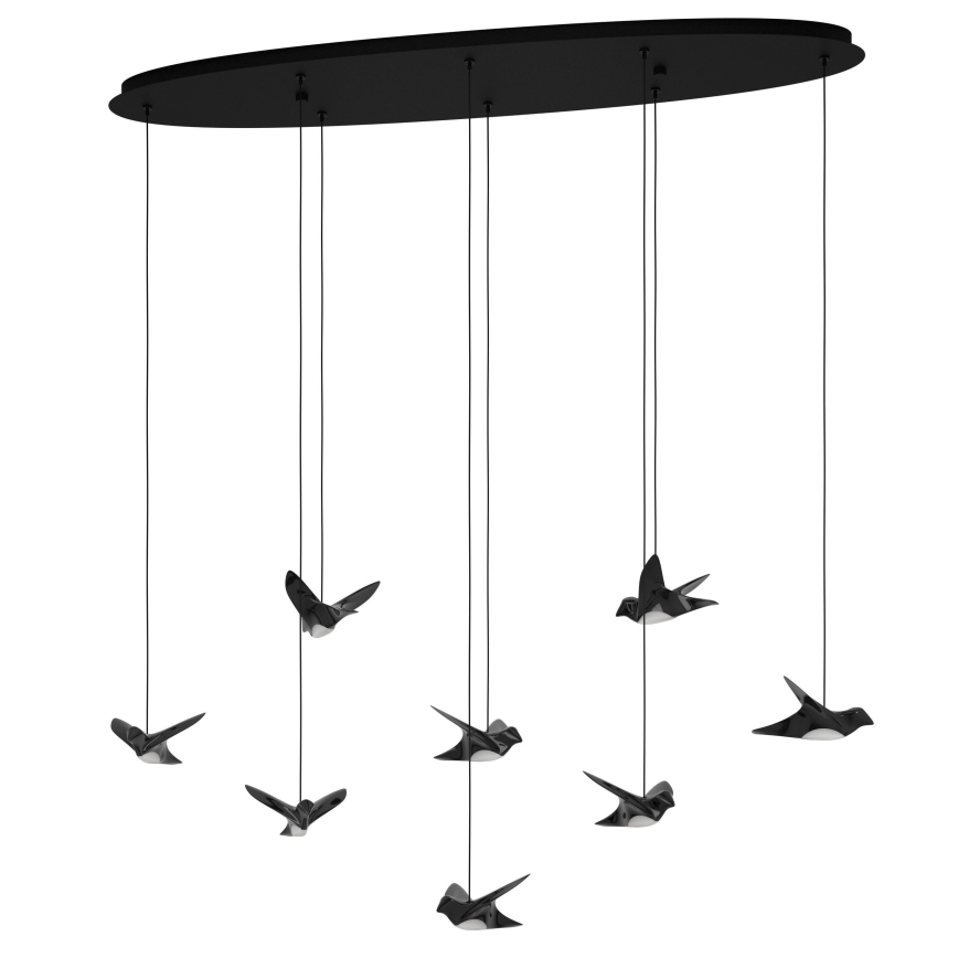 Eglo - LED Prigušivi luster na sajli 8xLED/4,2W/230V 3000K crno