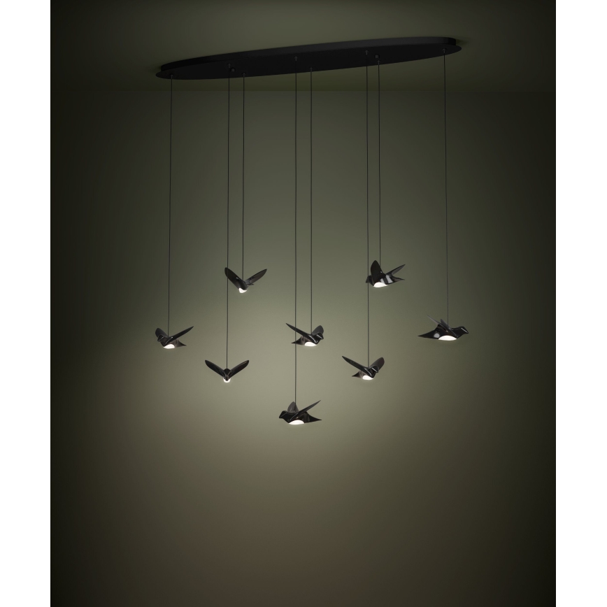 Eglo - LED Prigušivi luster na sajli 8xLED/4,2W/230V 3000K crno