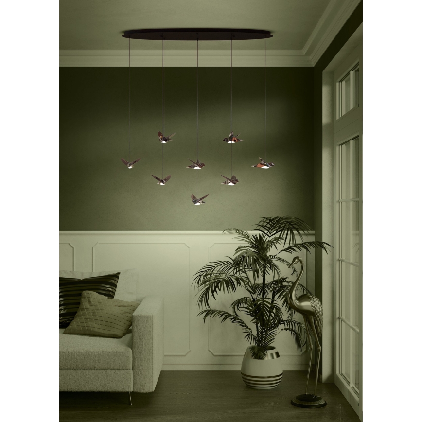Eglo - LED Prigušivi luster na sajli 8xLED/4,2W/230V 3000K crno